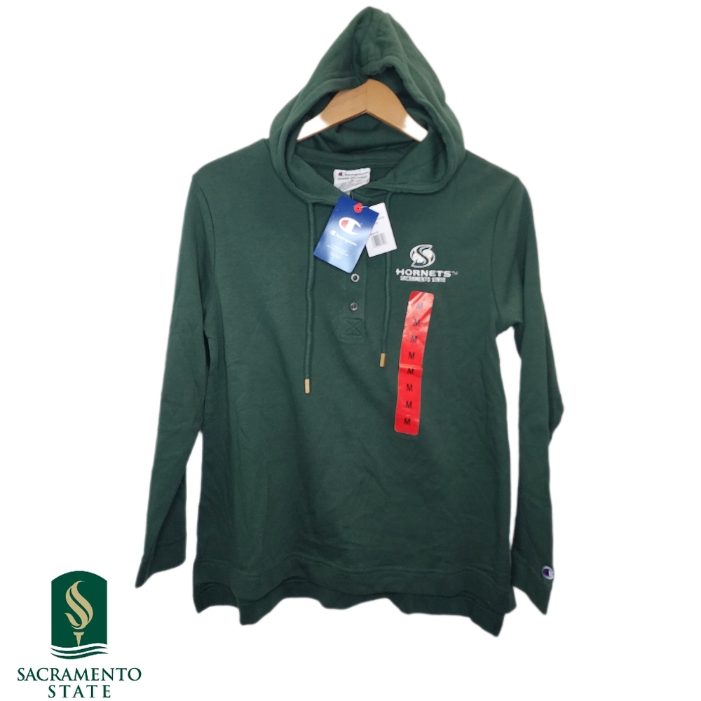 Champion Womens Medium Sacramento State NWT Green Gold Long Sleeve‎ Hoodie